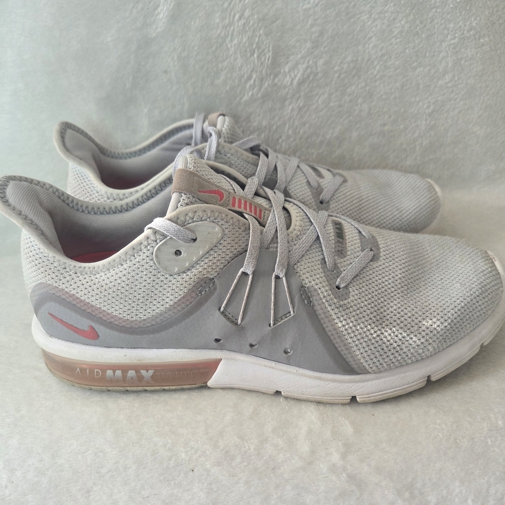 Nike Air Max Sequent 3 Racer Grey Pink Womens 8.5 Running Activewear‎